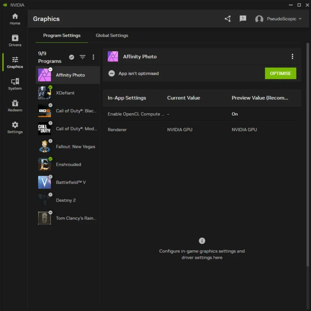 Nvidia App — великолепный оптимизатор игр и многое другое в его полной версии